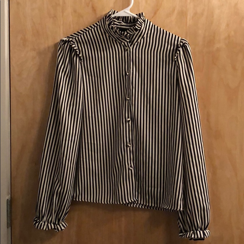 Vertical stripe blouse